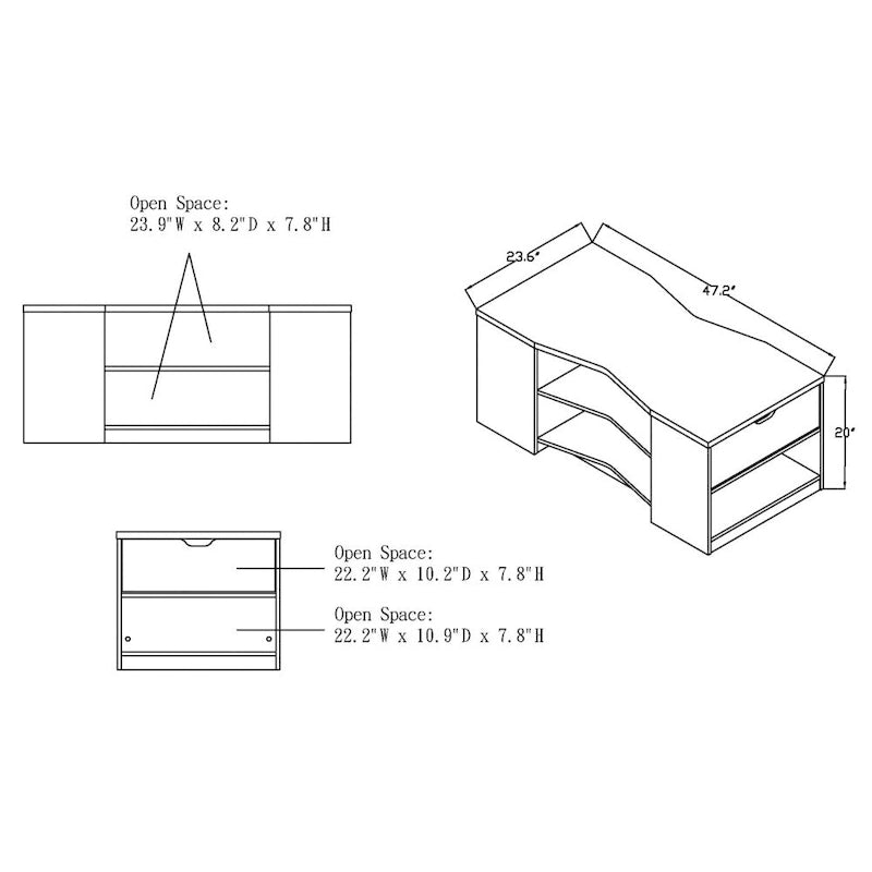 Furniture of America Orem Contemporary Brown 47-inch 6-shelf Coffee Table