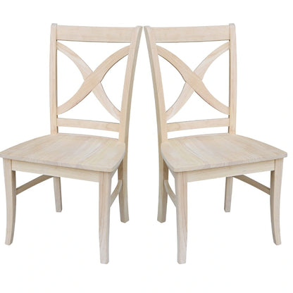 International Concepts Solid Wood Cosmo X-back Dining Chairs, Set of 2