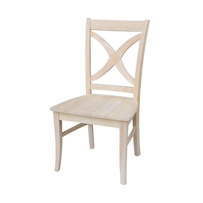 International Concepts Solid Wood Cosmo X-back Dining Chairs, Set of 2