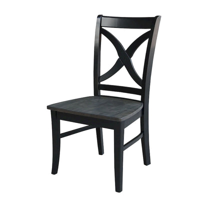 International Concepts Solid Wood Cosmo X-back Dining Chairs, Set of 2