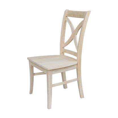 International Concepts Solid Wood Cosmo X-back Dining Chairs, Set of 2