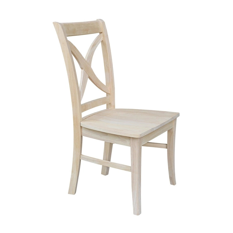 International Concepts Solid Wood Cosmo X-back Dining Chairs, Set of 2