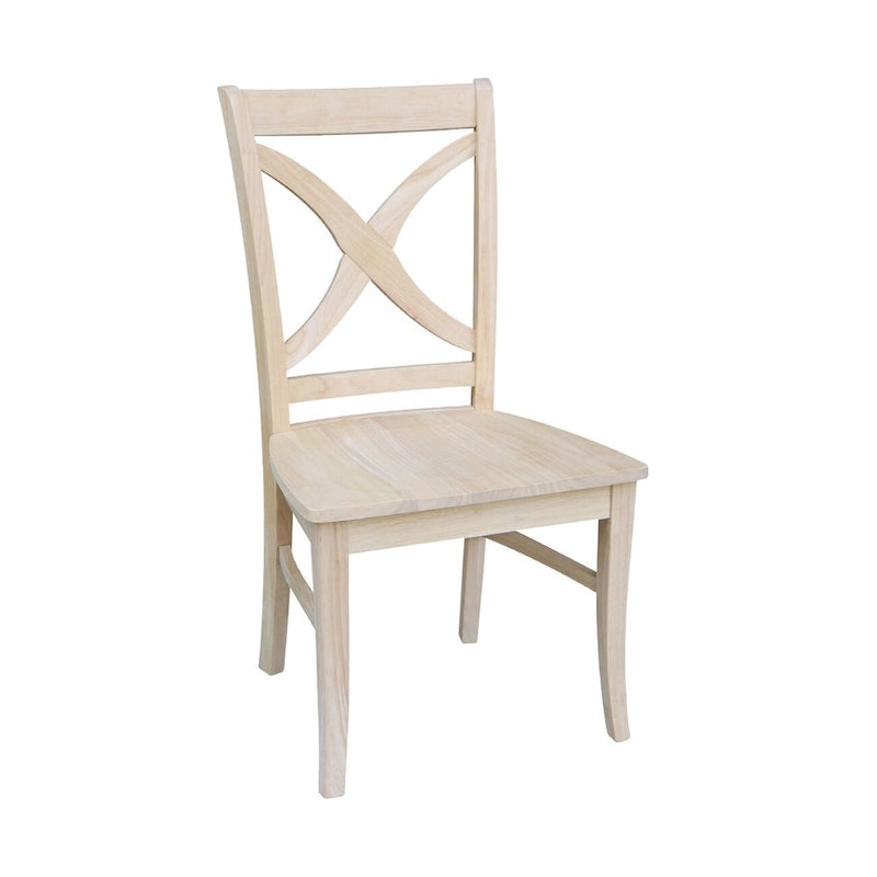 International Concepts Solid Wood Cosmo X-back Dining Chairs, Set of 2