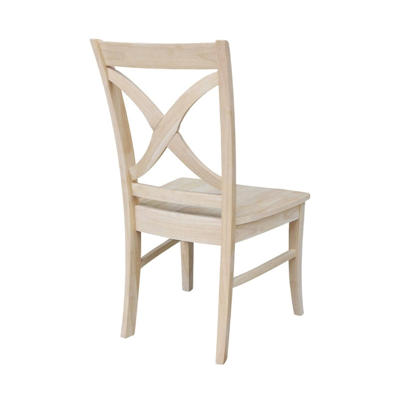 International Concepts Solid Wood Cosmo X-back Dining Chairs, Set of 2