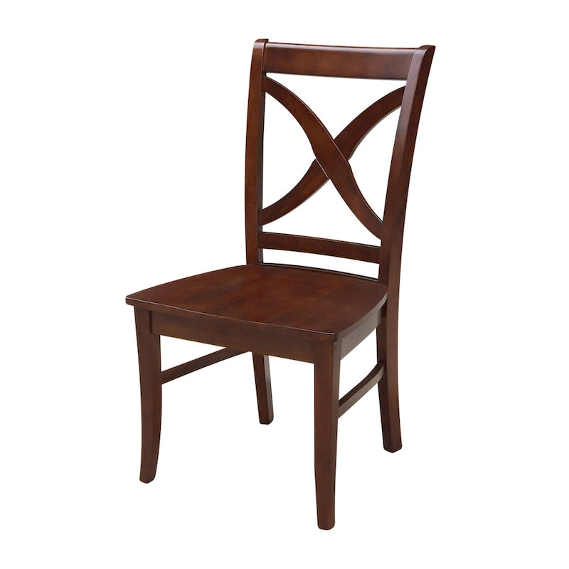 International Concepts Solid Wood Cosmo X-back Dining Chairs, Set of 2
