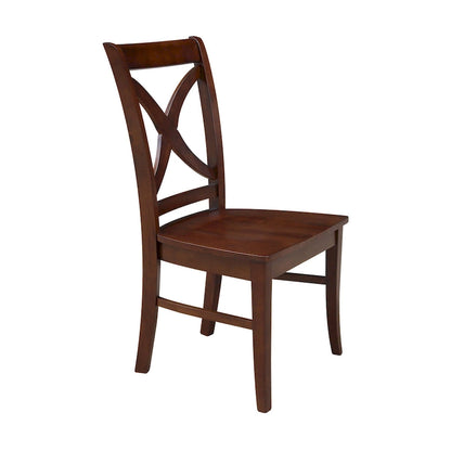 International Concepts Solid Wood Cosmo X-back Dining Chairs, Set of 2