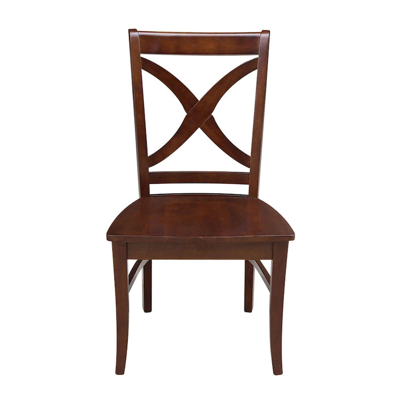 International Concepts Solid Wood Cosmo X-back Dining Chairs, Set of 2