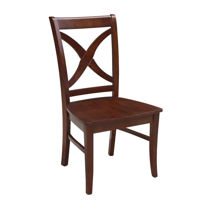International Concepts Solid Wood Cosmo X-back Dining Chairs, Set of 2