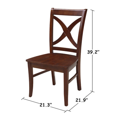 International Concepts Solid Wood Cosmo X-back Dining Chairs, Set of 2