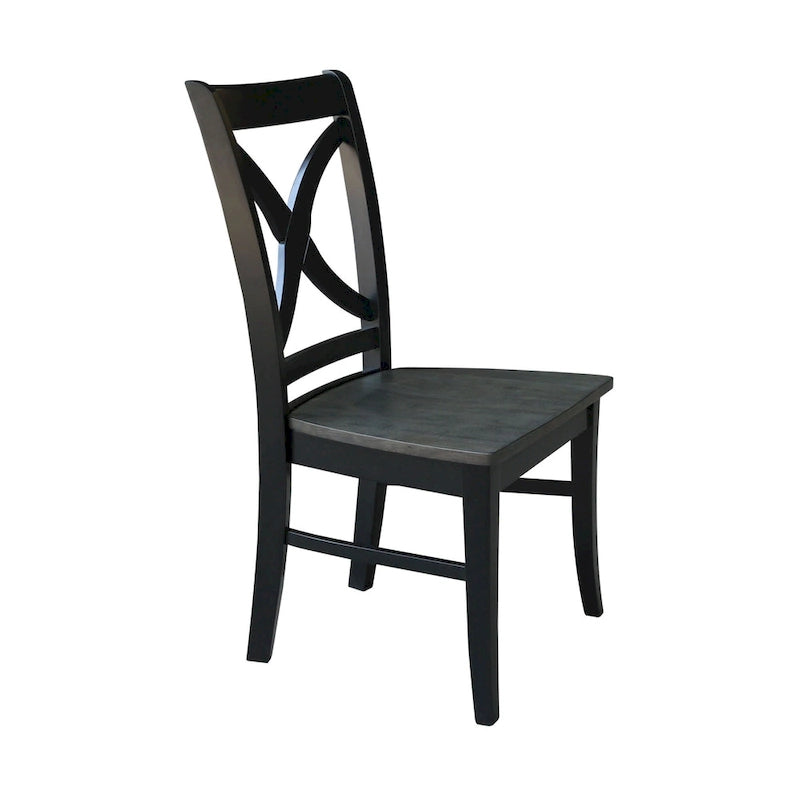International Concepts Solid Wood Cosmo X-back Dining Chairs, Set of 2