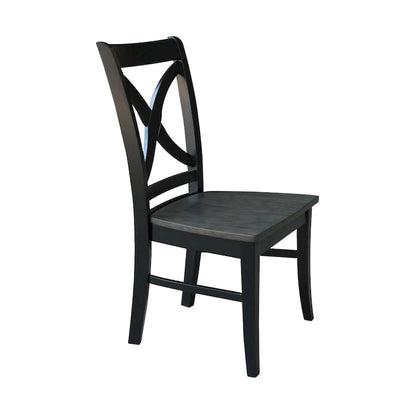 International Concepts Solid Wood Cosmo X-back Dining Chairs, Set of 2