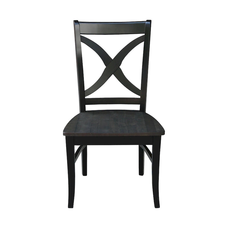 International Concepts Solid Wood Cosmo X-back Dining Chairs, Set of 2