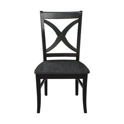 International Concepts Solid Wood Cosmo X-back Dining Chairs, Set of 2