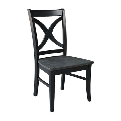 International Concepts Solid Wood Cosmo X-back Dining Chairs, Set of 2