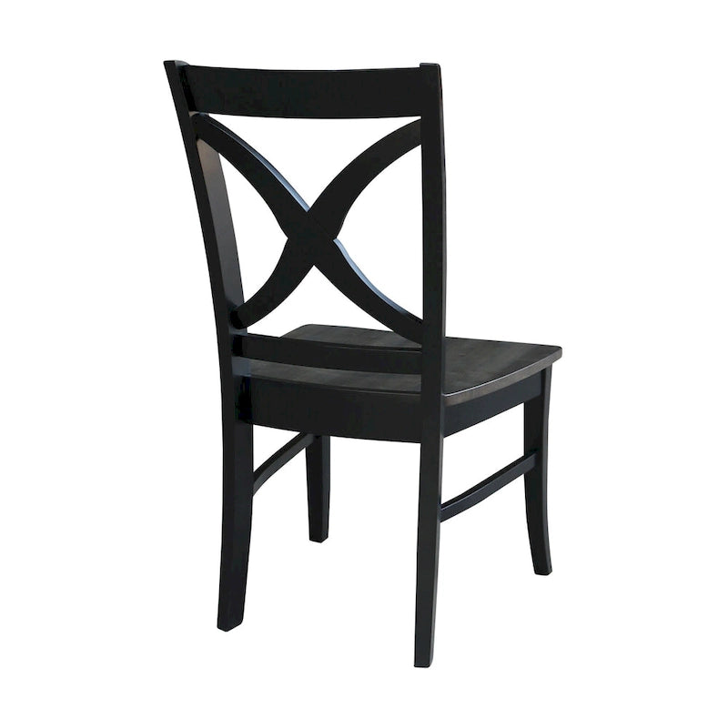 International Concepts Solid Wood Cosmo X-back Dining Chairs, Set of 2
