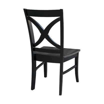 International Concepts Solid Wood Cosmo X-back Dining Chairs, Set of 2