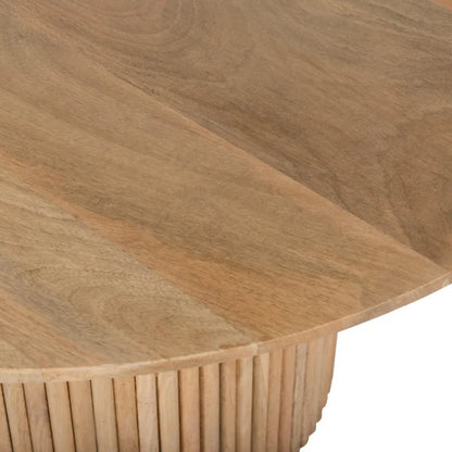 Round Wood Coffee Table Circle Pedestal Table