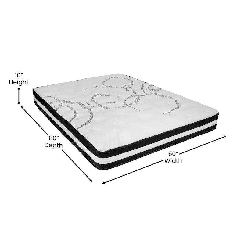 Tufted Platform Bed with 10 Inch Pocket Spring Mattress