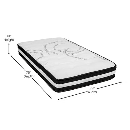 Tufted Platform Bed with 10 Inch Pocket Spring Mattress