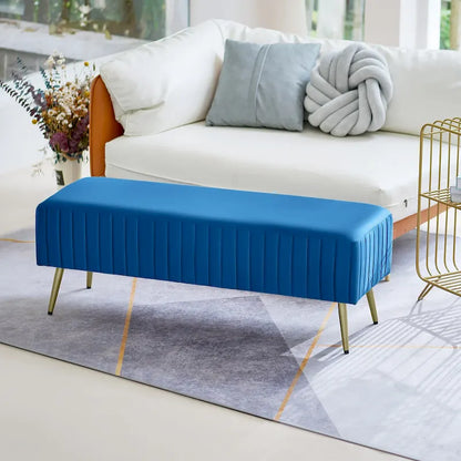 46 Modern Upholstered Bed and Entryway Bench with Padded Velvet Seat