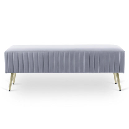 46 Modern Upholstered Bed and Entryway Bench with Padded Velvet Seat