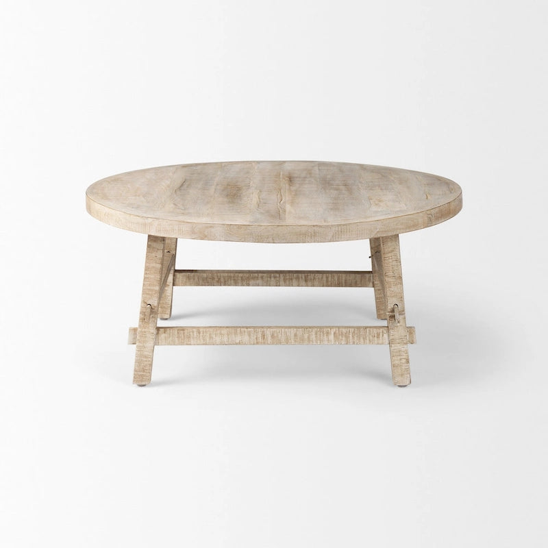 Rosie Blonde Solid Wood 36 Round Coffee Table - 36L x 36W x 16H