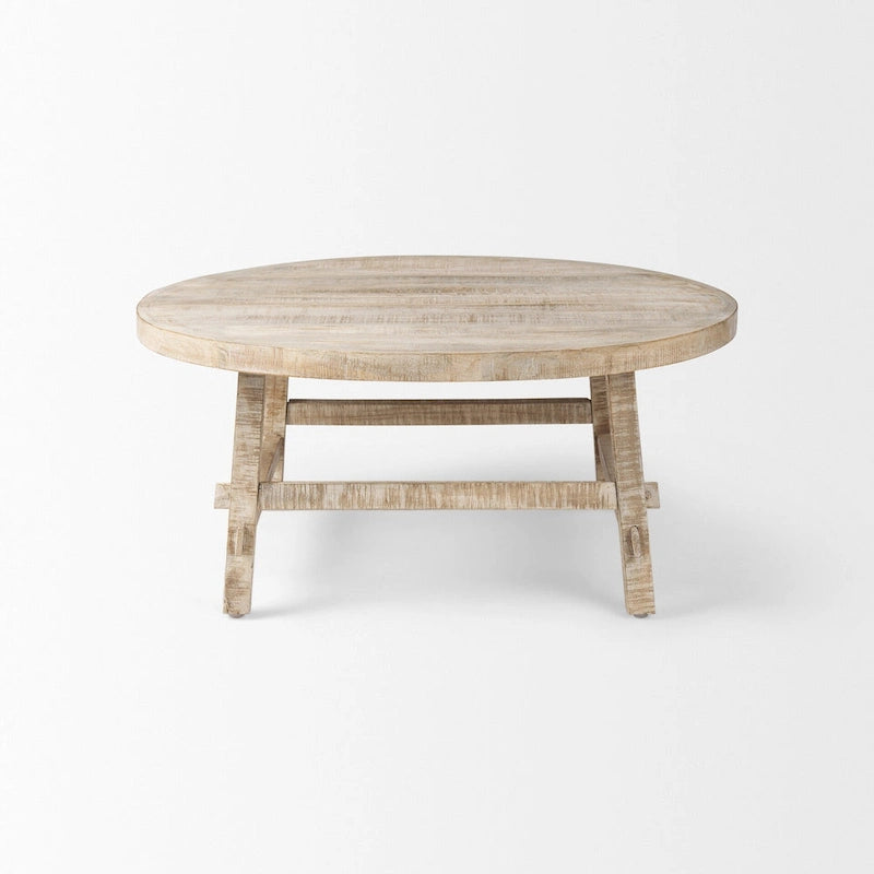 Rosie Blonde Solid Wood 36 Round Coffee Table - 36L x 36W x 16H