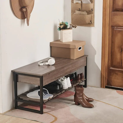 CO-Z Lift-Top Entryway Shoe Storage Bench with Shelf