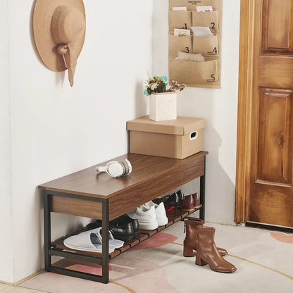CO-Z Lift-Top Entryway Shoe Storage Bench with Shelf