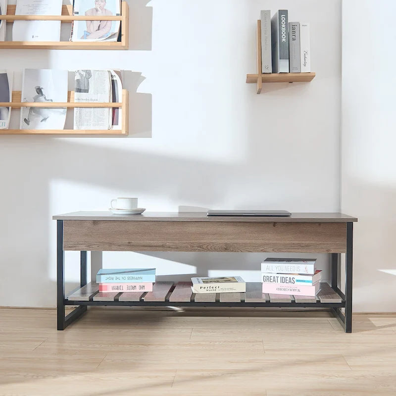CO-Z Lift-Top Entryway Shoe Storage Bench with Shelf