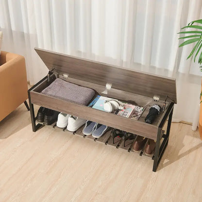 CO-Z Lift-Top Entryway Shoe Storage Bench with Shelf