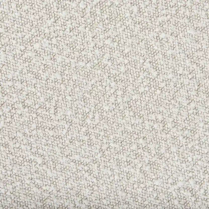 Amelia Cream Boucle Fabric with Black Metal Frame Round Ottoman