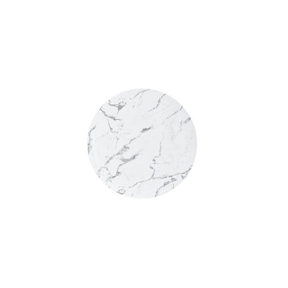 60 Diameter Round Marble Table with Cubical Marble Base