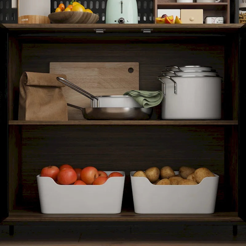 Large Kitchen Hutch Cabinet,Pantry with Metal Doors&amp;6 Drawers&amp;Shelves - 70.9W