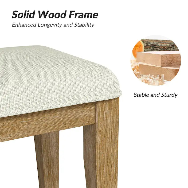 Sandra Rustic Farmhouse Design Solid Wood Dining Bench by HULALA HOME