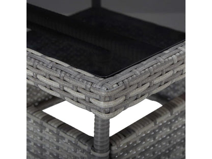 5-piece garden dining set, grey woven resin, Parisianestop 60436APHH