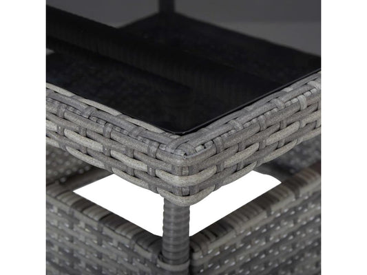 5-piece garden dining set, grey woven resin, Parisianestop 60436APHH