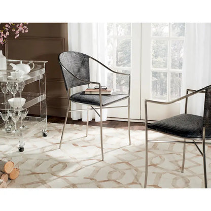 SAFAVIEH Jullieta Black Arm Chair (Set of 2) - 21 W x 22.3 L x 33.5 H - 21Wx22Dx34H