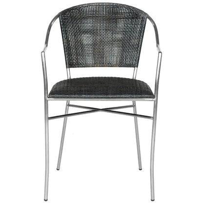 SAFAVIEH Jullieta Black Arm Chair (Set of 2) - 21 W x 22.3 L x 33.5 H - 21Wx22Dx34H