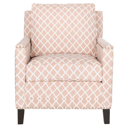 SAFAVIEH Kylee Peach Pink/ White Polyester Fabric Club Chair - 28.5 x 31.9 x 38.2 - 29Wx32Dx38H