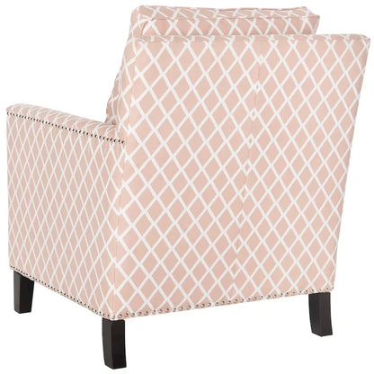 SAFAVIEH Kylee Peach Pink/ White Polyester Fabric Club Chair - 28.5 x 31.9 x 38.2 - 29Wx32Dx38H