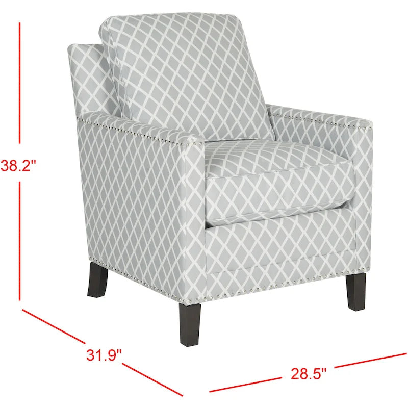 SAFAVIEH Kylee Peach Pink/ White Polyester Fabric Club Chair - 28.5 x 31.9 x 38.2 - 29Wx32Dx38H