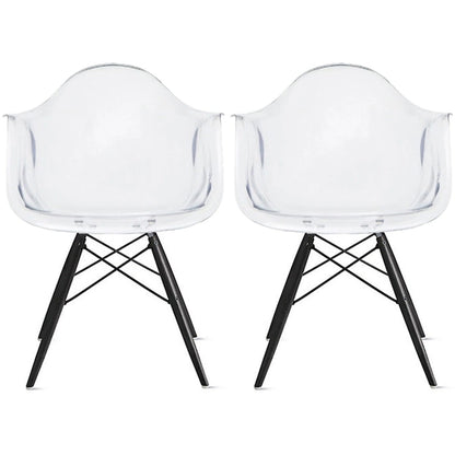 Molded Shell Eiffel Dining Arm Chair (Set of 2)