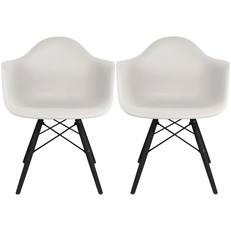 Molded Shell Eiffel Dining Arm Chair (Set of 2)