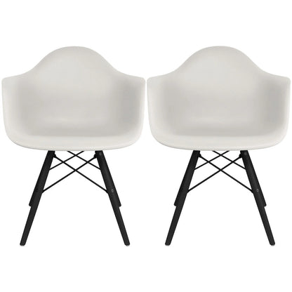 Molded Shell Eiffel Dining Arm Chair (Set of 2)