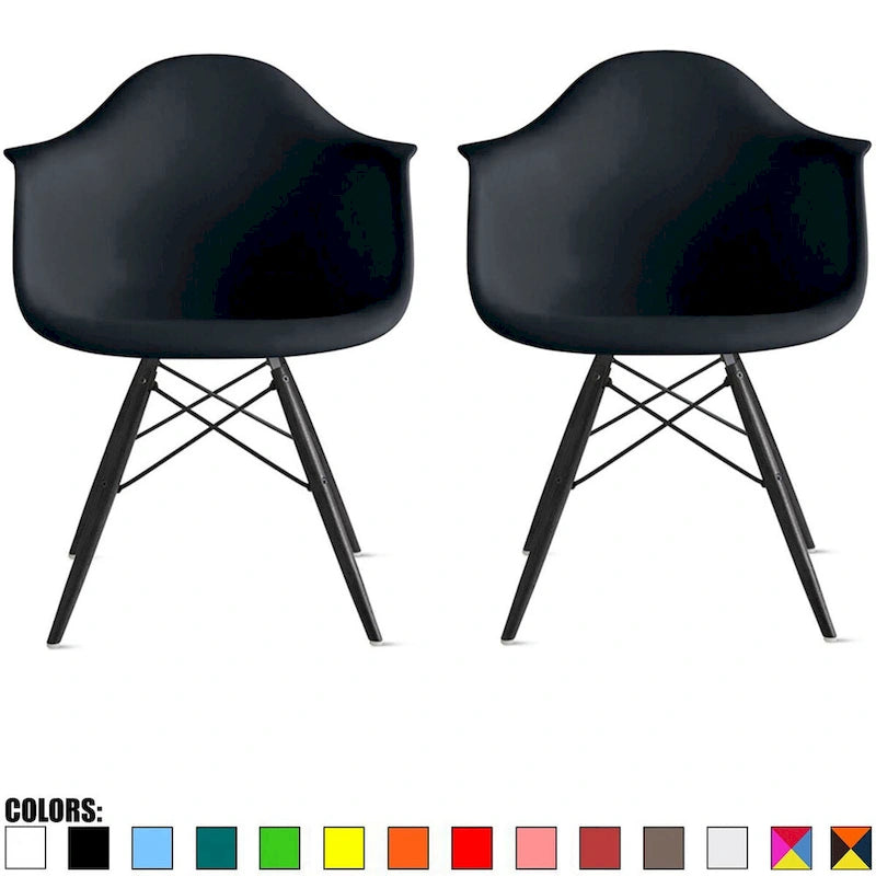 Molded Shell Eiffel Dining Arm Chair (Set of 2)