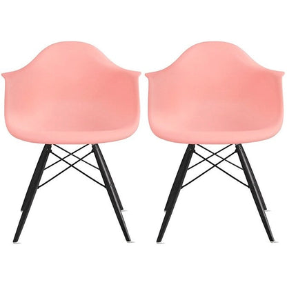 Molded Shell Eiffel Dining Arm Chair (Set of 2)