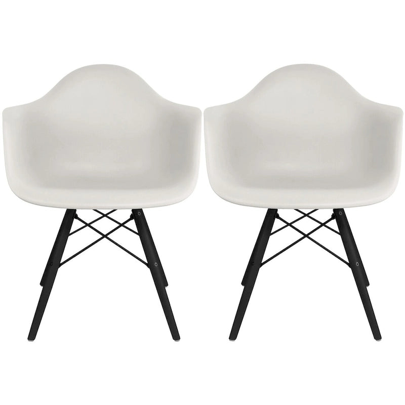 Molded Shell Eiffel Dining Arm Chair (Set of 2)