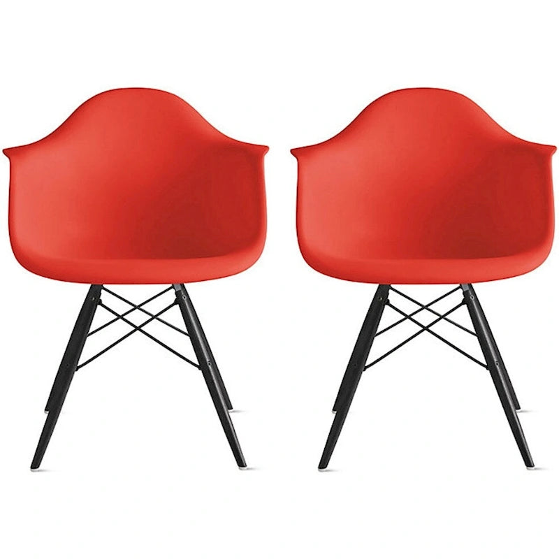 Molded Shell Eiffel Dining Arm Chair (Set of 2)