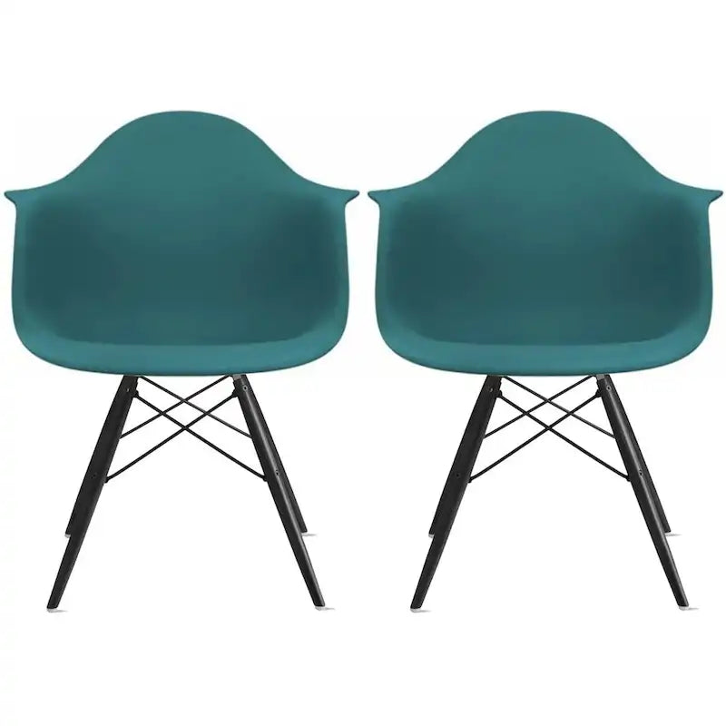 Molded Shell Eiffel Dining Arm Chair (Set of 2)